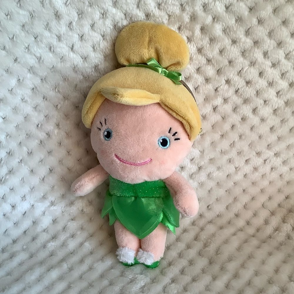 Disney Tinker Bell Plush Coin Purse 8 in Fairy with Kiss Lock Closure no strap ✨